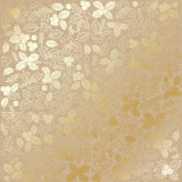 Лист одностороннього паперу з фольгуванням Golden Winterberries Kraft, 30,5 см х 30,5 см