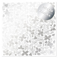 Лист кальки (веллум) с серебряным узором Silver Winterberries, 30,5 см х 30,5 см (Винтерберри)