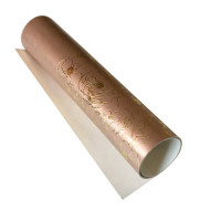 Отрез кожзама с тиснением золотой фольгой Golden Pion Pink gold, 50х25 см