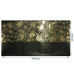 Відріз шкірзаму з тисненням золотою фольгою Golden Peony Passion, color Glossy black, 50х25 см