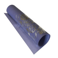 Отрез кожзама с тиснением серебряной фольгой Silver Peony Passion, Lavender, 50х25 см
