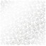 Лист односторонней бумаги с серебряным тиснением Silver Rose leaves, White, 30,5 см х 30,5 см