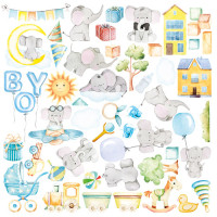Лист з картинками для вирізання My cute Baby elephant boy 30,5х30,5 см