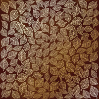 Лист односторонней бумаги с фольгированием Golden Leaves mini Brown aquarelle, 30,5 см х 30,5 см