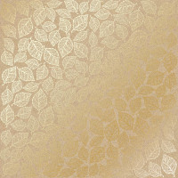 Аркуш одностороннього паперу з фольгуванням Golden Leaves mini, Kraft, 30,5 см х 30,5 см