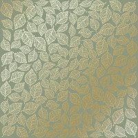 Лист односторонней бумаги с фольгированием Golden Leaves mini, Olive, 30,5 см х 30,5 см
