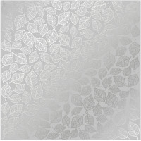 Аркуш одностороннього паперу зі срібним тисненням Silver Leaves mini, Gray, 30,5 см х 30,5 см
