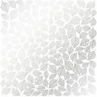 Аркуш одностороннього паперу зі срібним тисненням Silver Leaves mini, White, 30,5 см х 30,5 см