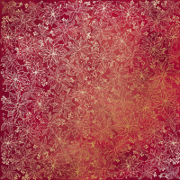 Лист односторонней бумаги с фольгированием Golden Poinsettia Burgundy aquarelle, 30,5 см х 30,5 см