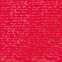 Лист одностороннього паперу з фольгуванням Golden Text Poppy red, 30,5 см х 30,5 см