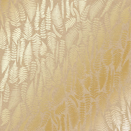 Аркуш одностороннього паперу з фольгуванням Golden Fern, Kraft, 30,5 см х 30,5 см