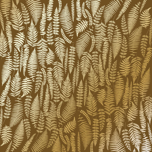Лист односторонней бумаги с фольгированием Golden Fern, Milk chocolate, 30,5 см х 30,5 см