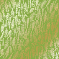 Аркуш одностороннього паперу з фольгуванням Golden Fern, Bright green, 30,5 см х 30,5 см