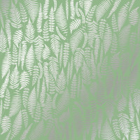 Лист односторонней бумаги с серебряным тиснением Silver Fern, Avocado, 30,5 см х 30,5 см