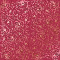 Аркуш одностороннього паперу з фольгуванням, Golden Pion, color Blackberry, 30,5 см х 30,5 см
