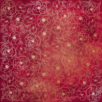 Лист односторонней бумаги с фольгированием Golden Pion, color Burgundy aquarelle, 30,5 см х 30,5 см