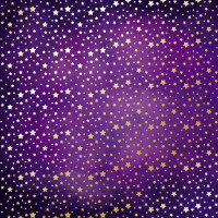 Лист односторонней бумаги с фольгированием Golden stars, Violet aquarelle, 30,5 см х 30,5 см
