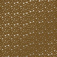 Лист односторонней бумаги с серебряным тиснением Silver stars, Milk chocolate, 30,5 см х 30,5 см