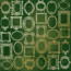 Лист односторонней бумаги с фольгированием Golden Frames, color Green aquarelle, 30,5 см х 30,5 см