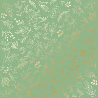 Лист односторонней бумаги с фольгированием Golden Branches, Avocado, 30,5 см х 30,5 см
