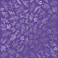 Лист односторонней бумаги с серебряным тиснением Silver Branches, Lavender, 30,5 см х 30,5 см