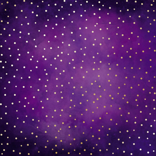 Аркуш одностороннього паперу з фольгуванням Golden Drops, color Violet aquarelle, 30,5 см х 30,5 см