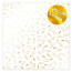 Лист кальки (веллум) із золотим візерунком Golden Drawing pins and paperclips 30,5х30,5 см (канцелярські кнопки та скріпки)