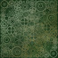 Аркуш одностороннього паперу з фольгуванням Golden Gears, color Dark green aquarelle, 30,5 см х 30,5 см