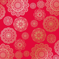 Аркуш одностороннього паперу з фольгуванням, Golden Napkins, color Poppy red, 30,5 см х 30,5 см