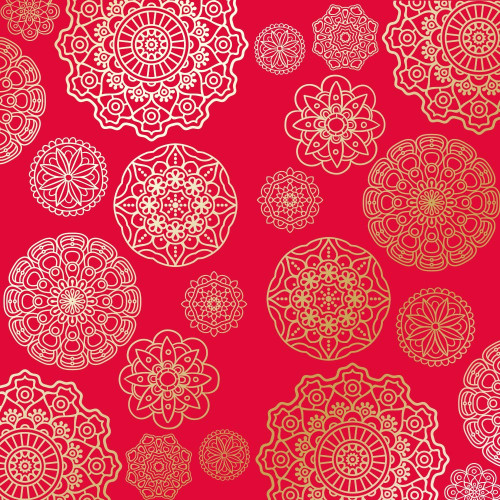 Лист односторонней бумаги с фольгированием Golden Napkins, color Poppy red, 30,5 см х 30,5 см