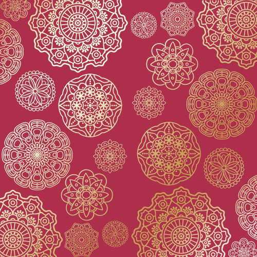 Лист односторонней бумаги с фольгированием Golden Napkins, Blackberry, 30,5 см х 30,5 см