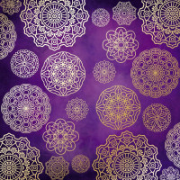 Аркуш одностороннього паперу з фольгуванням, Golden Napkins, Violet aquarelle, 30,5 см х 30,5 см