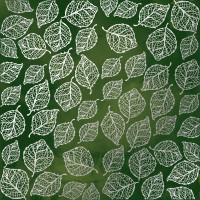 Аркуш одностороннього паперу зі срібним тисненням Silver Delicate Leaves, Dark green aquarelle, 30,5 см х 30,5 см