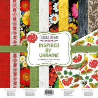 Набір двостороннього скраппаперу Inspired by Ukraine 30,5x30,5 см 10 аркушів
