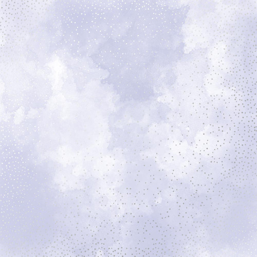 Лист односторонней бумаги с серебряным тиснением Silver Mini Drops, Lilac watercolor, 30,5 см х 30,5 см
