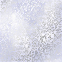 Аркуш одностороннього паперу зі срібним тисненням Silver Butterflies, Lilac watercolor, 30,5 см х 30,5 см