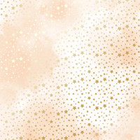 Лист односторонней бумаги с фольгированием Golden stars, Beige watercolor, 30,5 см х 30,5 см