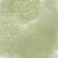 Аркуш одностороннього паперу зі срібним тисненням Silver stars, Olive watercolor, 30,5 см х 30,5 см