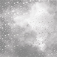 Лист односторонней бумаги с серебряным тиснением Silver stars, Grey watercolor, 30,5 см х 30,5 см