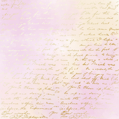 Лист односторонней бумаги с фольгированием Golden Text, color Pink yellow watercolor, 30,5 см х 30,5 см