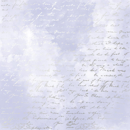Лист односторонней бумаги с серебряным тиснением Silver Text, Lilac watercolor, 30,5 см х 30,5 см