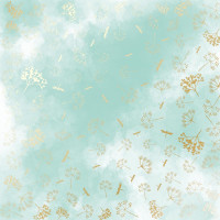Аркуш одностороннього паперу з фольгуванням, Golden Dill, Color Mint watercolor, 30,5 см х 30,5 см
