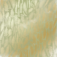 Лист односторонней бумаги с фольгированием Golden Fern, color Olive watercolor, 30,5 см х 30,5 см