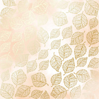 Аркуш одностороннього паперу з фольгуванням Golden Delicate Leaves, color Beige watercolor, 30,5 см х 30,5 см