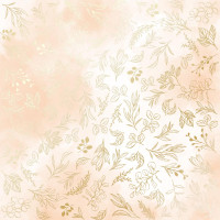 Аркуш одностороннього паперу з фольгуванням Golden Branches, color Beige watercolor, 30,5 см х 30,5 см