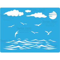 Трафарет багаторазовий 15x20 см Морська романтика 2 №161