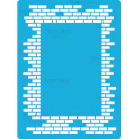 Трафарет багаторазовий 15x20 см Цегляна рамка №124