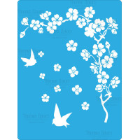 Трафарет многоразовый 15x20 см Ветка сакуры №114
