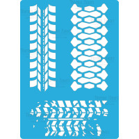 Трафарет багаторазовий 15x20 см Сліди шин 2 №100