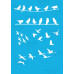 Трафарет многоразовый 15x20 см Птицы на проводе №092